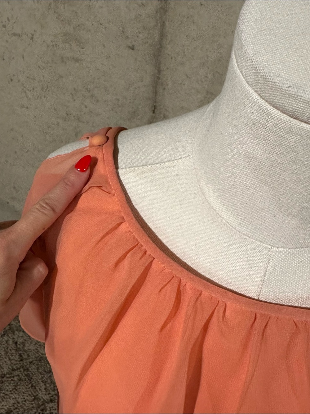 Vintage 70s Chiffon Peach Maxi Dress Formal Fairycore Size XS - Picture 6 of 9